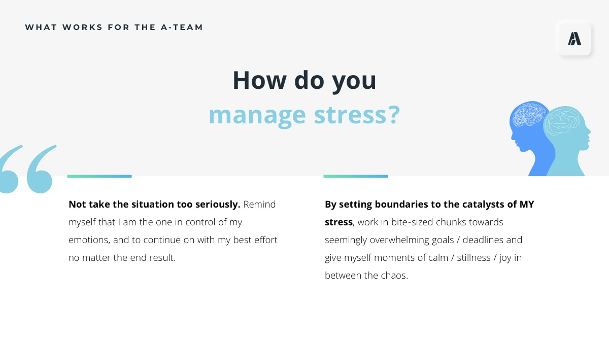 How do you manage stress?