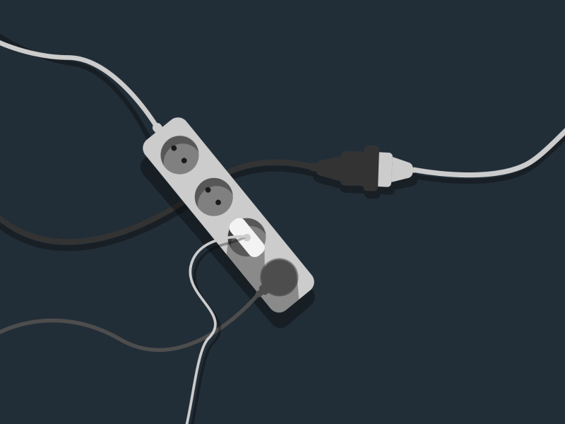 extension cord with various plugs