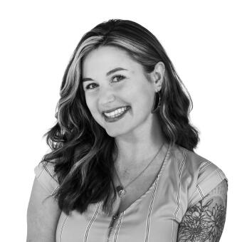 Melody's headshot in black and white
