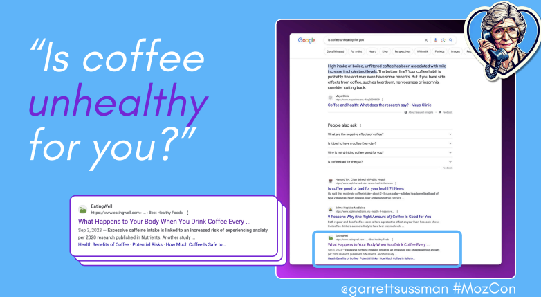 user search bias: is coffee unhealthy for you